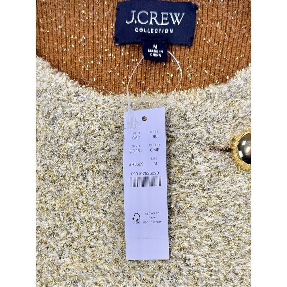 NWT J.Crew COLLECTION Oversized Double-Faced Metallic Crop Jacket Size Medium - Picture 3 of 10